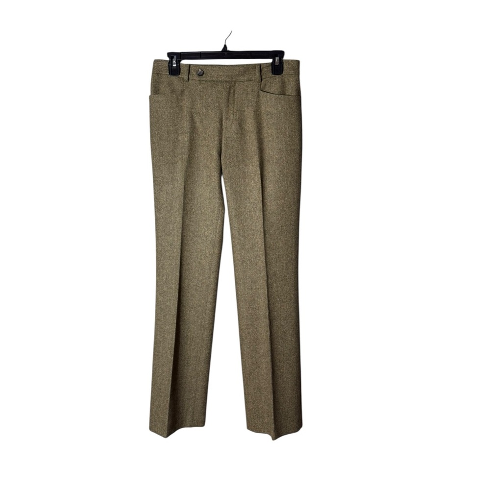 Lauren Ralph Lauren Tan Wool Herringbone Trousers